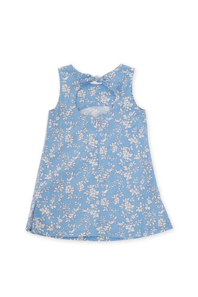 Kids Dress with a tie on the back Blue