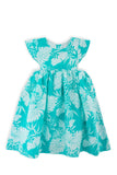 Linen Kids Dress Turquoise