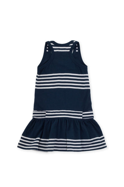 Girls sleeveless racer back mini dress Navy