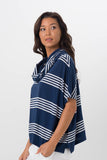 Kanoya Cowl Neck Shirt Navy - By The Sea Bali