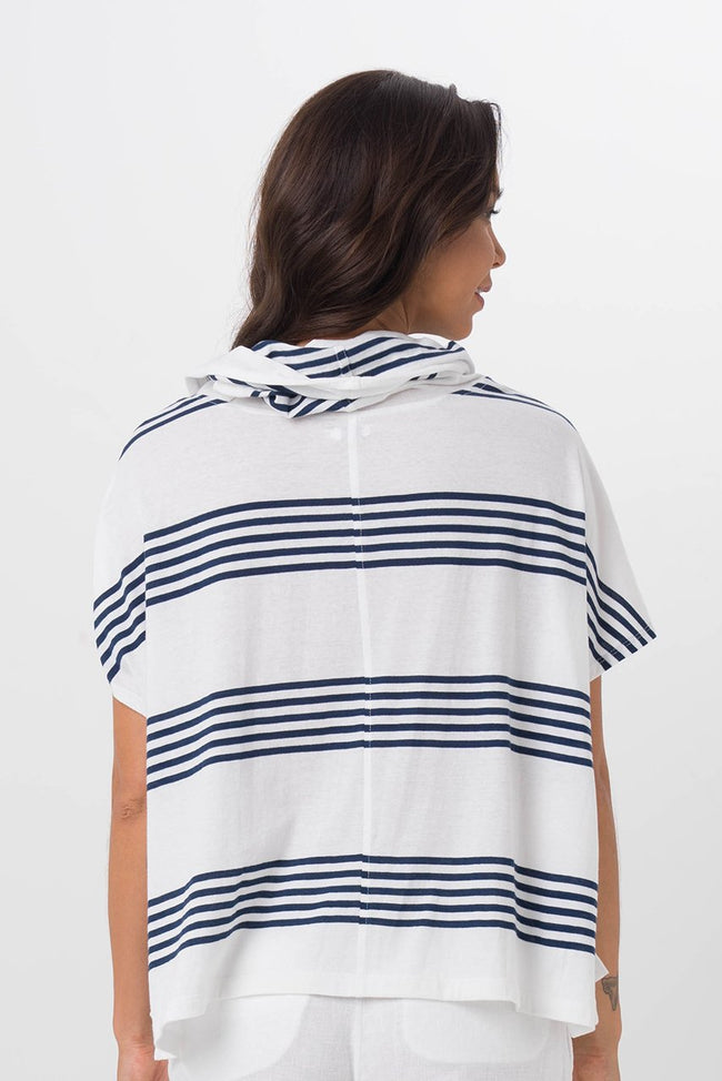 Kanoya Cowl Neck T-Shirt White - By The Sea Bali