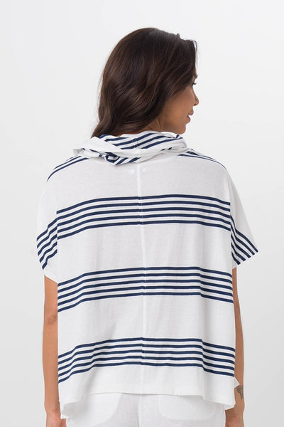 Kanoya Cowl Neck T-Shirt White - By The Sea Bali