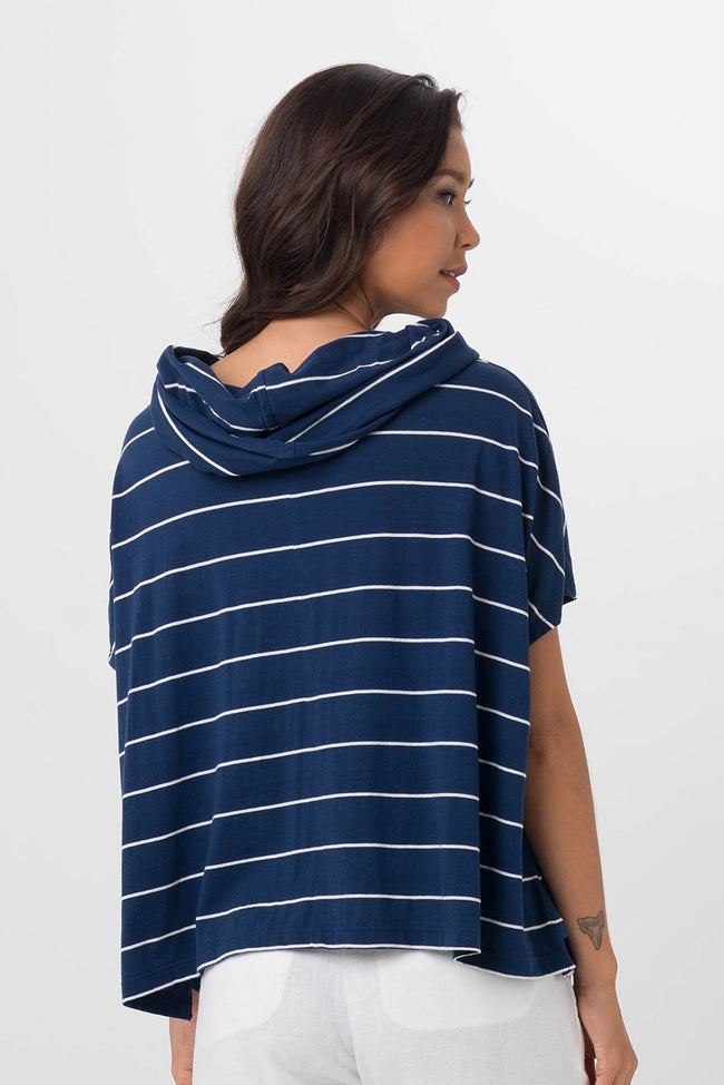 Kanoya Cowl Neck T-Shirt Navy - By The Sea Bali