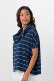 Kanoya Cowl Neck T-Shirt Navy - By The Sea Bali