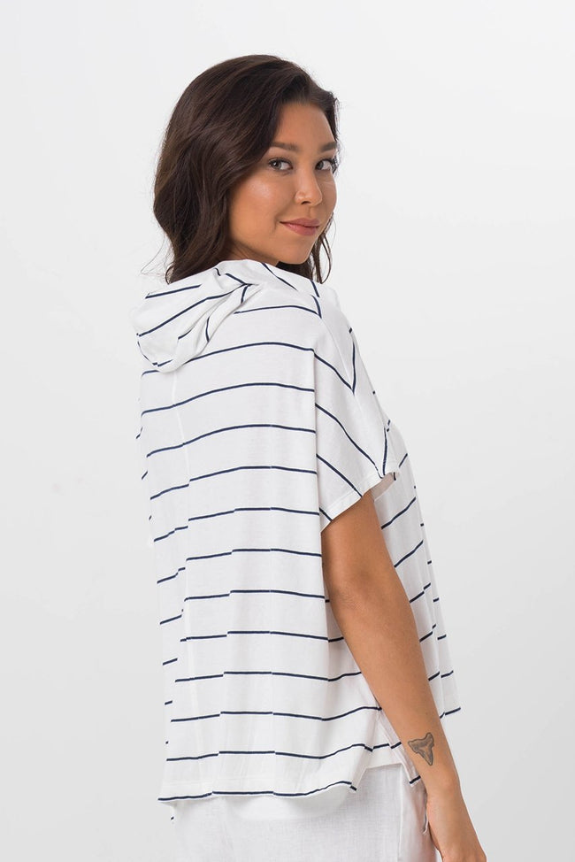 Kanoya Cowl Neck T-Shirt White - By The Sea Bali