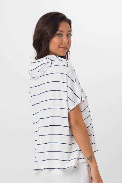 Kanoya Cowl Neck T-Shirt White - By The Sea Bali