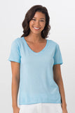 Basic V-Neck T-Shirt Light Blue - By The Sea Bali