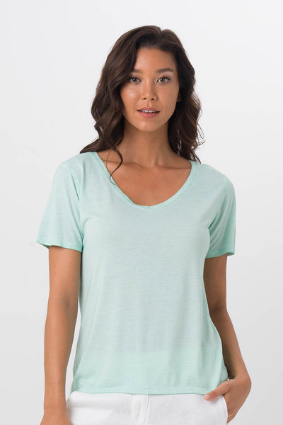 Basic V-Neck T-Shirt Green - By The Sea Bali