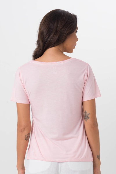 Basic V-Neck T-Shirt Pink - By The Sea Bali